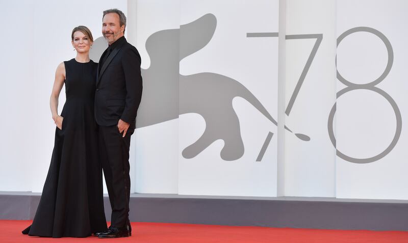 Director Denis Villeneuve, right, and Tanya Lapointe attend the red carpet for 'Madres Paralelas' during the 78th Venice International Film Festival on September 1, 2021. Getty Images