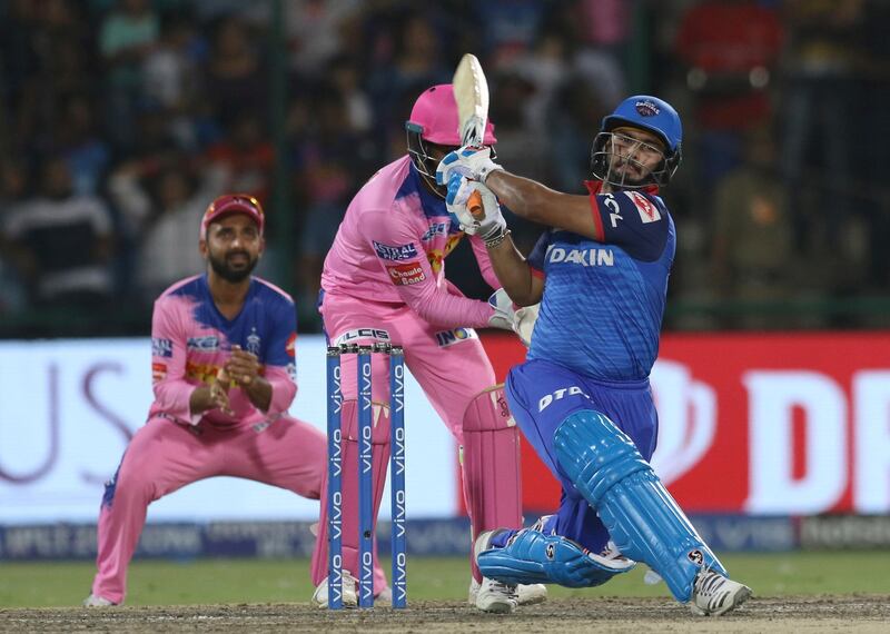 Rishabh Pant of Delhi Capitals bat during the VIVO IPL T20 cricket match between Delhi Capitals and Rajasthan Royals in New Delhi, India, Saturday, May 4, 2019. (AP Photo/Surjeet Yadav)
