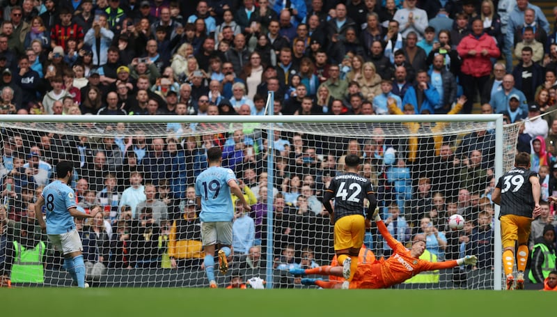 Manchester City's Ilkay Gundogan misses from the penalty spot, Reuters