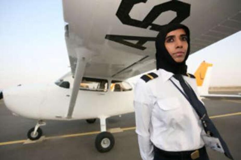Salma al Baloushi has been described as a 'present day pioneer' and as a 'female aviator for the future'.