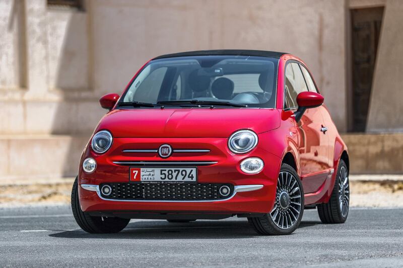 Abu Dhabi, U.A.E., June 17, 2018.  Exterior and interior shots of the Fiat 500C road test shoot.
Victor Besa / The National
Section:  WK
Reporter:  Adam Workman