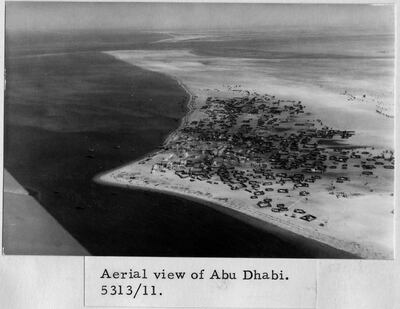 Aerial view of Abu Dhabi dated between 1953-1963