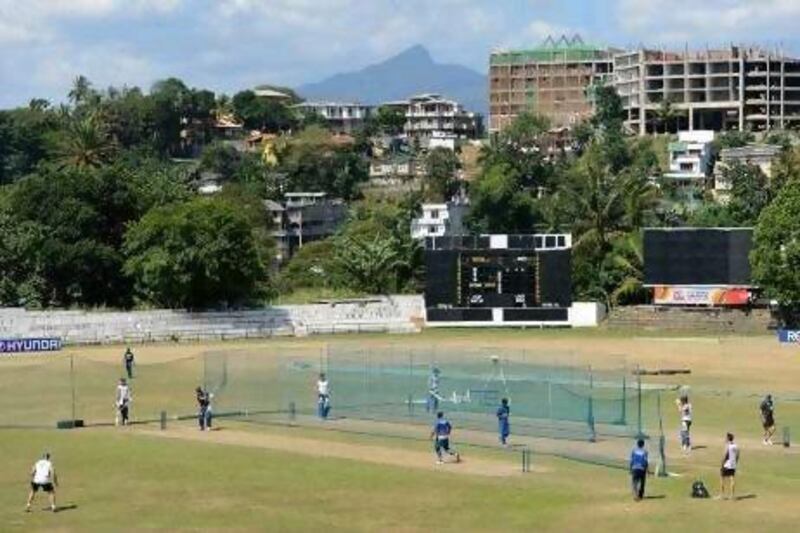 The England batsmen practise during their nets session in Kandy today. The defending champions' line-up will once again bat around Eoin Morgan against Sri Lanka at Pallekele tomorrow. Gareth Copley / Getty Images