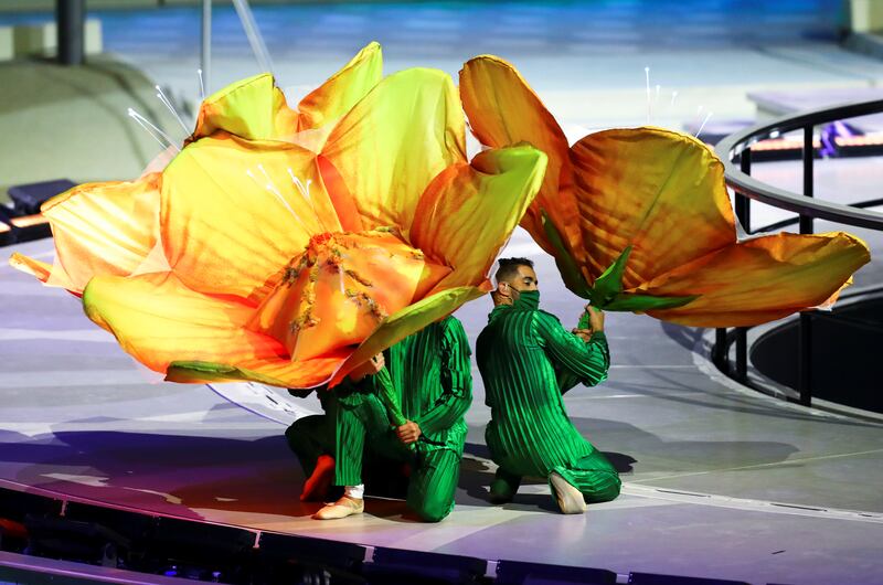 All flowered up at the Expo 2020 Dubai opening ceremony. Reuters