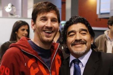 Lionel Messi with Maradona. Instagram