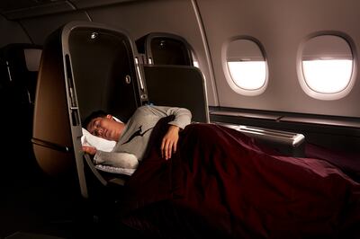 A Qantas A380 business class Skybed. Courtesy Qantas