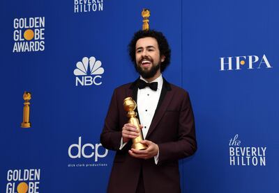 epa08106013 Ramy Youssef poses with the Best Performance by an Actor In a Television Series - Musical or Comedy award in the press room during the 77th annual Golden Globe Awards ceremony at the Beverly Hilton Hotel, in Beverly Hills, California, USA, 05 January 2020.  EPA-EFE/CHRISTIAN MONTERROSA