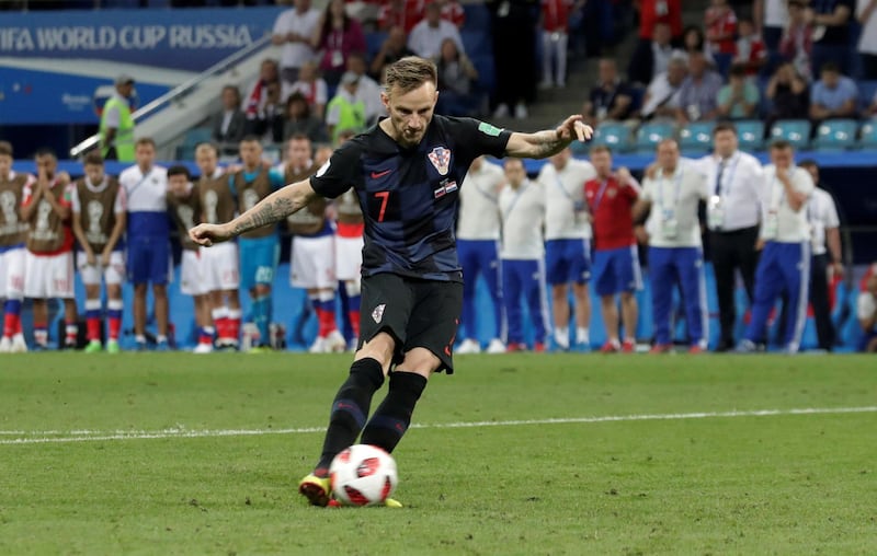 Croatia's Ivan Rakitic scores the winning penalty. Henry Romero/Reuters