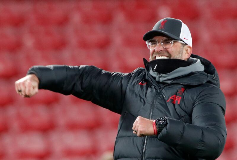 Jurgen Klopp reacts at the final whistle. PA