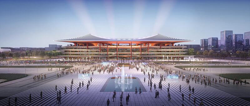 Xi’an International Football Centre. All pictures courtesy Zaha Hadid Architects.