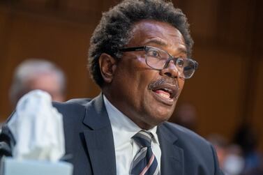 Garnell Whitfield Jr. , the son of Ruth Whitfield who was killed in the Buffalo supermarket mass shooting, testifies before the Senate Judiciary Committee hearing to examine the domestic terrorism threat after the Buffalo attack on Capitol Hill in Washington, DC, USA 07 June 2022.  A bipartisan group of Senators continue to discuss gun controls measures and hope to reach an agreement by the end of the week after a wave of mass shootings.   EPA / SHAWN THEW  /  POOL