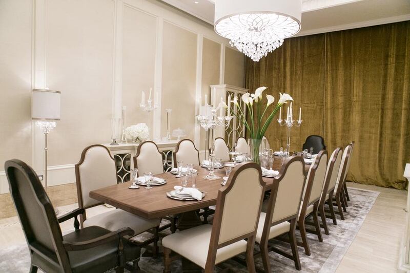 The dining area of one of villas at Dubai Hills. Reem Mohammed / The National