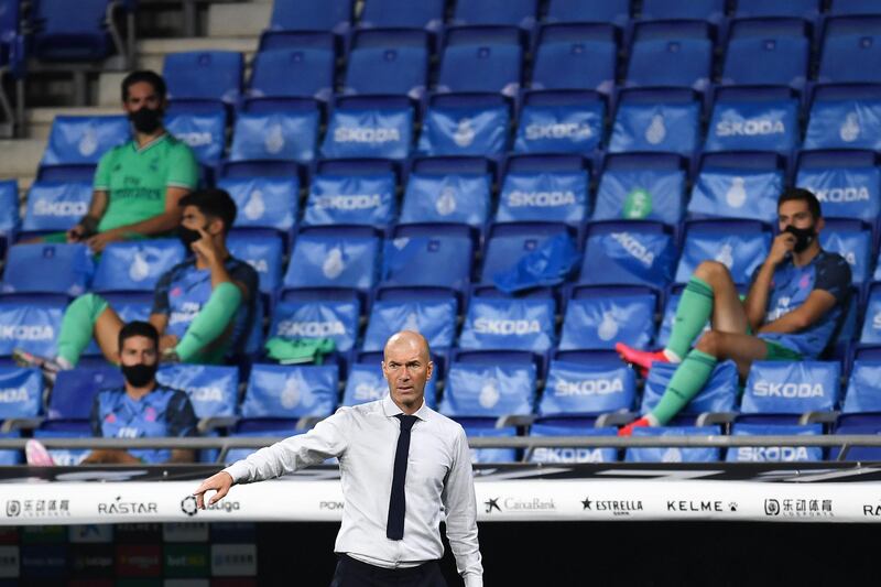 Ccoach Zinedine Zidane directs his players. Getty