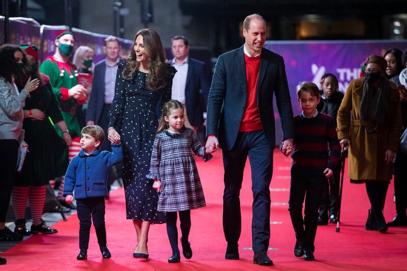 Prince William and and his wife Catherine, Princess of Wales, have three children; Prince George, Princess Charlotte, and Prince Louis. Prince William is second in the line of succession to the British throne, with his children third, fourth and fifth in line. All photos: Getty Images