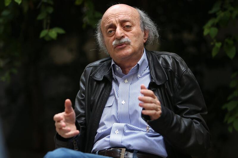 File picture of Walid Jumblatt, the political leader of Lebanon's minority Druse sect, taken on May 28, 2014. Mr Jumblatt said he decision by Lebanon’s militant Hezbollah group to join the civil war in neighbouring Syria and fight along President Bashar Assad's forces was a historical and moral “mistake” toward the Syrian people. Hussein Malla/AP Photo