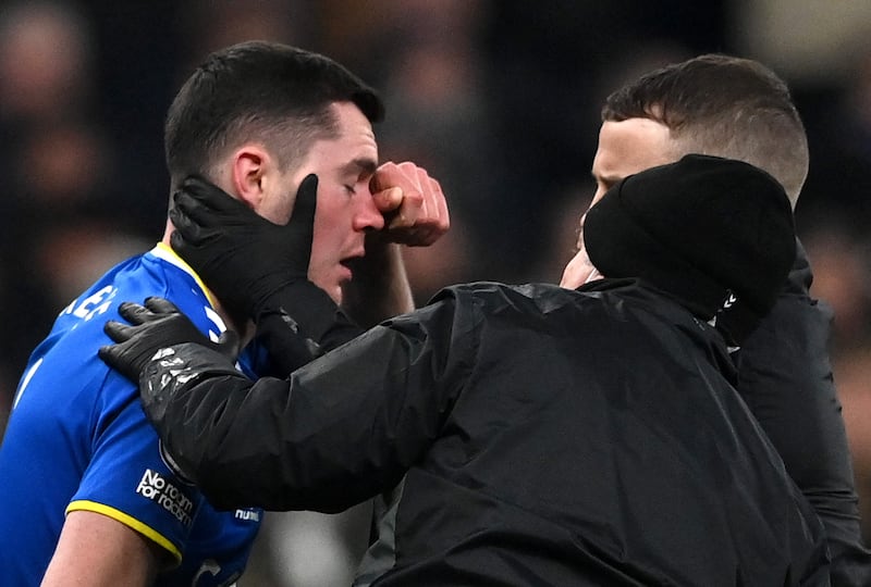 Michael Keane - 3, Fired the ball into his own net for the opener, then completely lost Kane for the third and went off at half time after taking a ball to the face. AFP