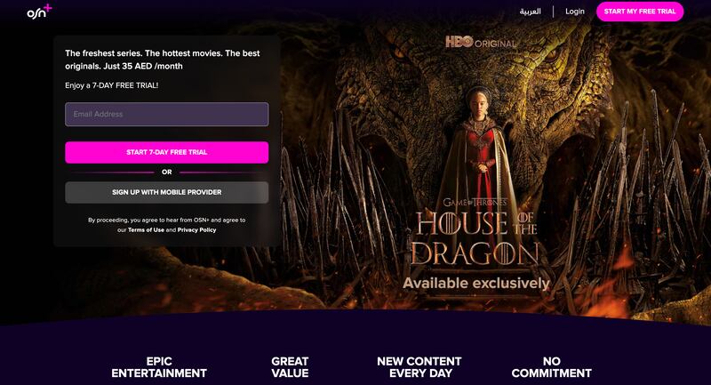 OSN+ is a local streamer with HBO and Paramount favourites.