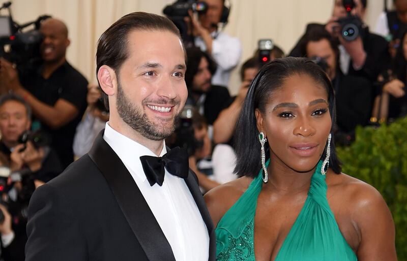 NEW YORK, NY - MAY 01: Alexis Ohanian (L) and Serena Williams attend the "Rei Kawakubo/Comme des Garcons: Art Of The In-Between" Costume Institute Gala at Metropolitan Museum of Art on May 1, 2017 in New York City.  (Photo by Dimitrios Kambouris/Getty Images)