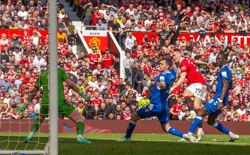 Manchester United's Scott McTominay scores the first goal. EPA