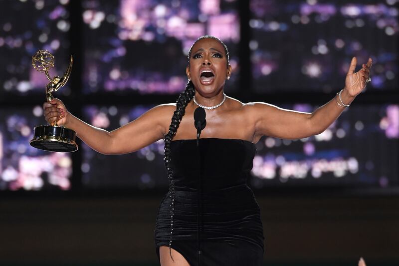 Sheryl Lee Ralph accepts the Emmy for outstanding supporting actress in a comedy series for 'Abbott Elementary'. AP