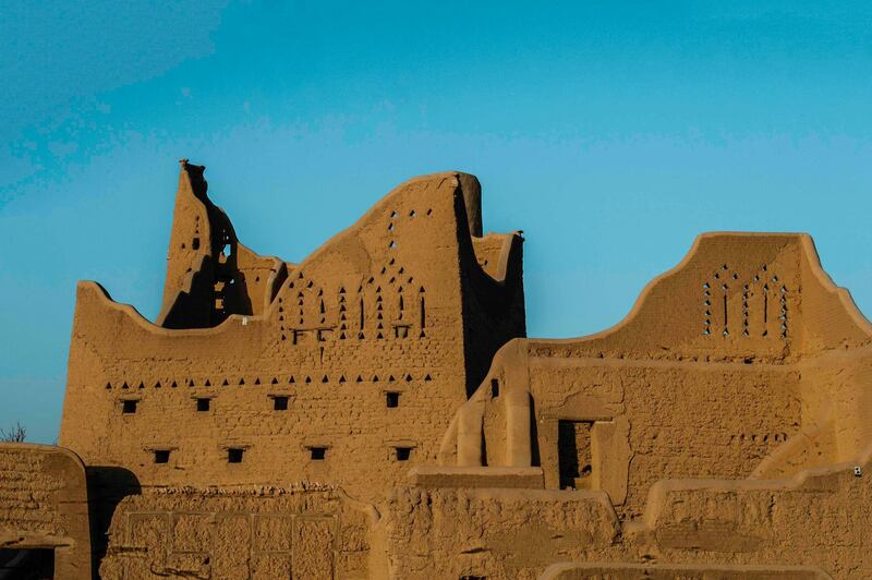 Silhouette of Salwa Palace in At-Turaif in Ad Diriyah. Photo by THAMER AL AHMADI