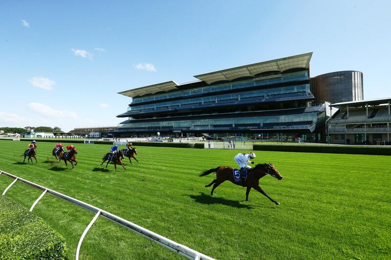 Doubtland, ridden by jockey Brenton Avdulla, wins the Widden Kindergarten Stakes. Getty