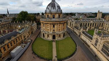 The University of Oxford. A survey of 75 universities revealed an 88 per cent decrease in postgraduate applications from international students for the September 2024 intake. Getty Images