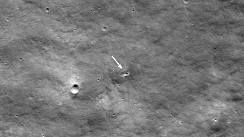 Nasa believes its orbiter photographed the Russian Luna-25 impact site on August 31. Photo: Nasa