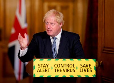 A handout image released by 10 Downing Street, shows Britain's Prime Minister Boris Johnson attending a remote press conference to update the nation on the novel coronavirus COVID-19 pandemic inside 10 Downing Street in central London on July 31, 2020. Britain today "put the brakes on" easing lockdown measures and imposed new rules on millions of households in Manchester and nearby parts of northern England following concerns over a spike in coronavirus infections. - RESTRICTED TO EDITORIAL USE - MANDATORY CREDIT "AFP PHOTO / 10 DOWNING STREET / ANDREW PARSONS " - NO MARKETING - NO ADVERTISING CAMPAIGNS - DISTRIBUTED AS A SERVICE TO CLIENTS
 / AFP / 10 Downing Street / POOL / Andrew PARSONS / RESTRICTED TO EDITORIAL USE - MANDATORY CREDIT "AFP PHOTO / 10 DOWNING STREET / ANDREW PARSONS " - NO MARKETING - NO ADVERTISING CAMPAIGNS - DISTRIBUTED AS A SERVICE TO CLIENTS
