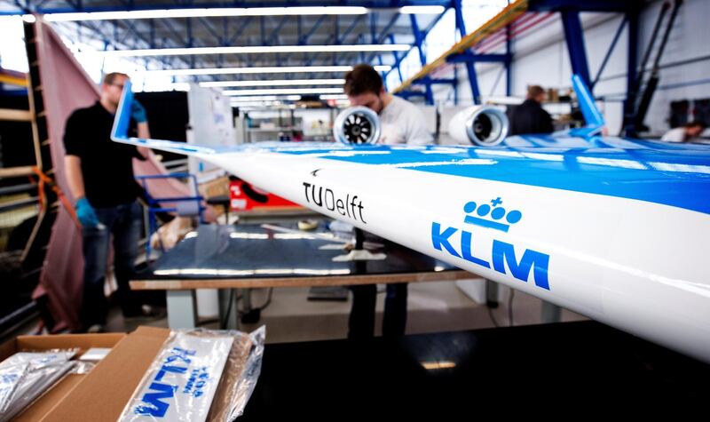 DELFT - TU Delft preparation of model Flying V. FOTO GUUS SCHOONEWILLE