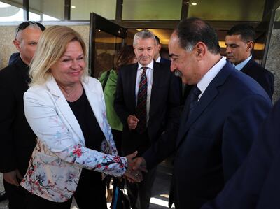 German Interior Minister Nancy Faeser met her Tunisian counterpart Kamel Fekih in Tunis during the summer. EPA 