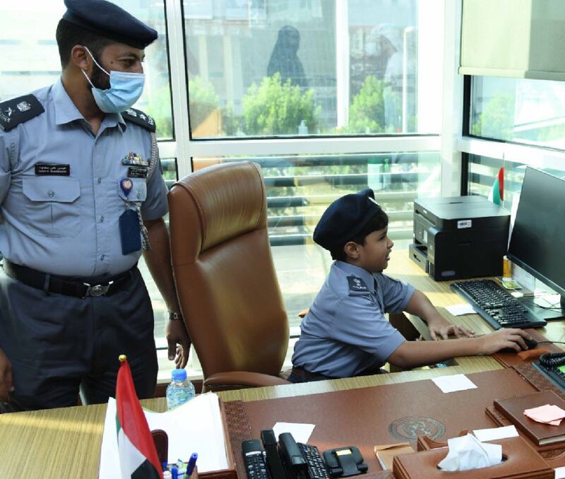Khalifa was given a warm welcome at the police station, where he was introduced to officers.