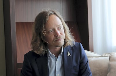 Brock Pierce, an American entrepreneur, philanthropist, former US Presidential candidate and actor known for his work in the cryptocurrency industry at the InterContinental hotel in Dubai Festival City in Dubai on May 25,2021. Pawan Singh / The National. Story by David