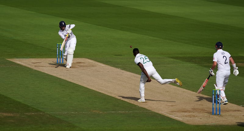 England's Zak Crawley on strike. PA