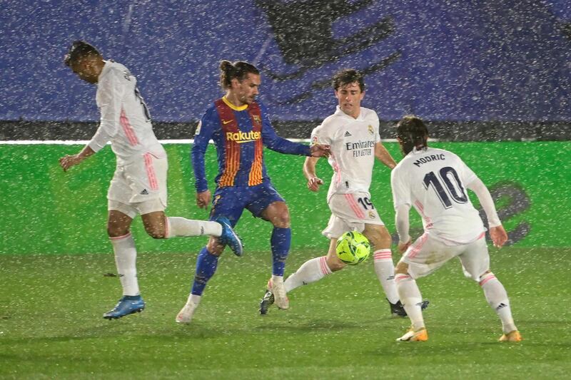 SUB: Antoine Griezmann 7. On at half time. Was put through by De Jong after 55, but the offside flag was up. Cleverly dummied by jumping over the ball to allow Mingueza to shoot and score. AFP