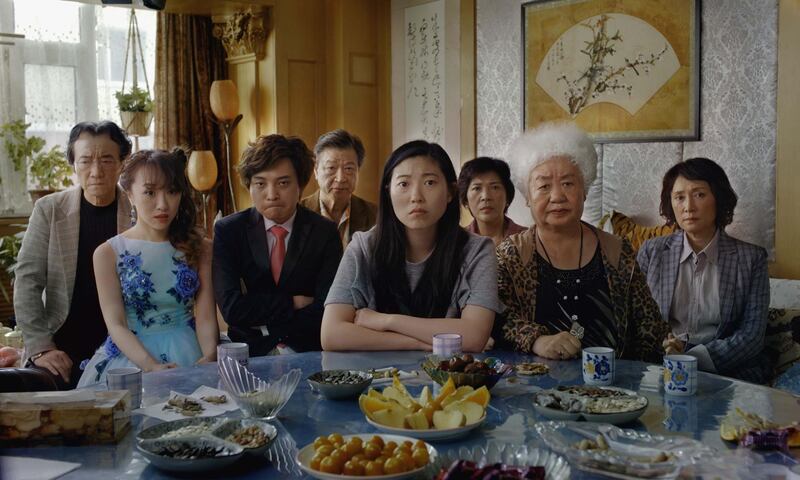 Jian Yongbo, Kmamura Aio, Chen Han, Tzi Ma, Awkwafina, Li Ziang, Tzi Ma, Lu Hong, and Zhao Shuzhen appear in a still from The Farewell by Lulu Wang, an official selection of the U.S. Dramatic Competition at the 2019 Sundance Film Festival. Courtsey of Sundance Institute | photo by Big Beach.