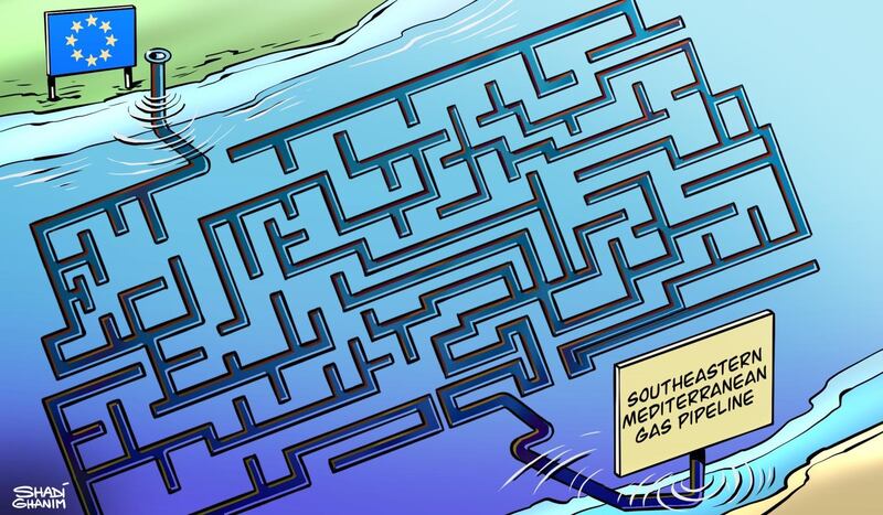 Our cartoonist Shadi Ghanim's take on the resource battle in the Mediterranean Sea