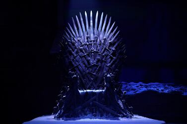 The throne is pictured in the 'The Destroyed Throne Room' set from the TV show Game of Thrones during the media preview day for the opening of the new Game of Thrones studio tour at Linen Mill Studios in Banbridge, Northern Ireland, February 2, 2022.  REUTERS / Clodagh Kilcoyne