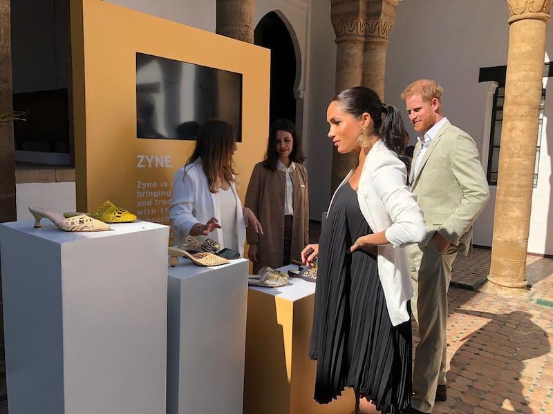 The Duke and Duchess of Sussex at the Andalusian Gardens' artisanal market. Instagram / Zyne Official