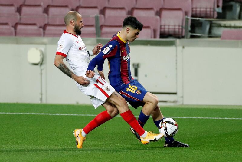 Aleix Vidal 7 - Before coming off injured, Vidal was probably Sevilla’s best player, adding pace, an attacking sense and accurate passes. It was a real blow for Sevilla when he had to go off. EPA