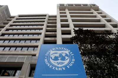 FILE PHOTO: The International Monetary Fund (IMF) headquarters building is seen ahead of the IMF/World Bank spring meetings in Washington, U.S., April 8, 2019. REUTERS/Yuri Gripas/File Photo