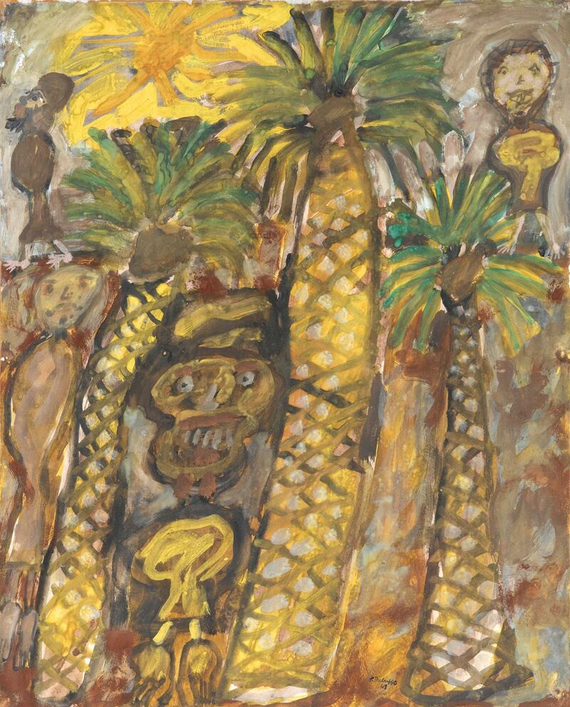 Jean Dubuffet's Palmiers Aux Bedouins sold for $137,500 (est. $60,000-80,000). Courtesy Sotherby's
