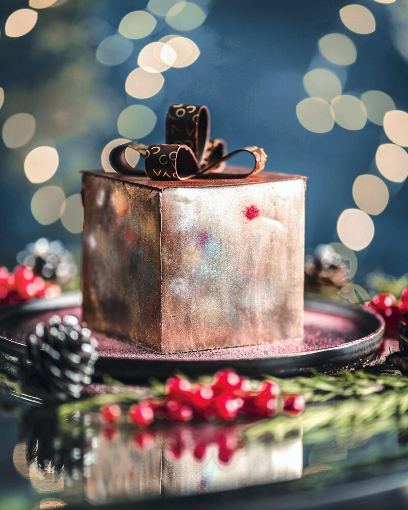 Regalo de festiva, a chocolate dessert made by Coya Abu Dhabi for the festive season. Courtesy Coya Abu Dhabi