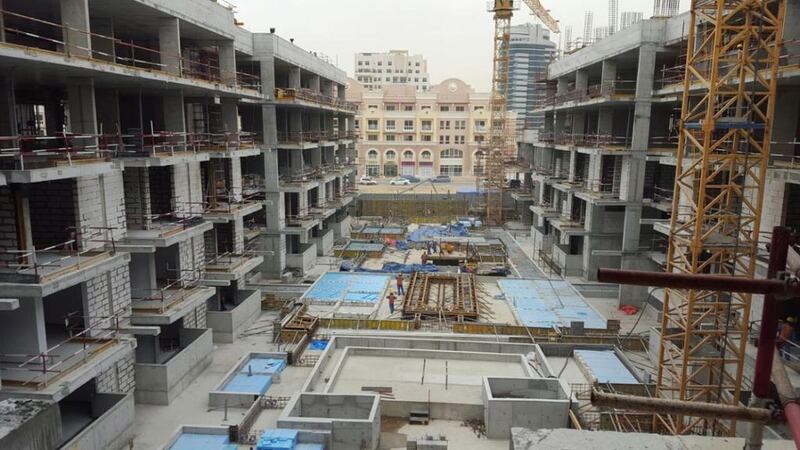 The Belgravia under construction in Jumeirah Village Circle. Courtesy Ellington Properties