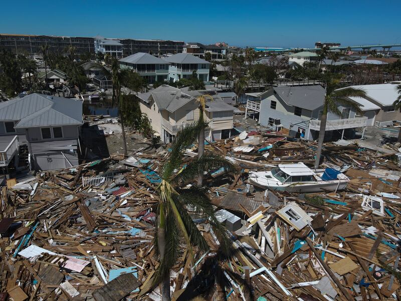 Fort Myers Beach in Florida after Hurricane Ian. AP