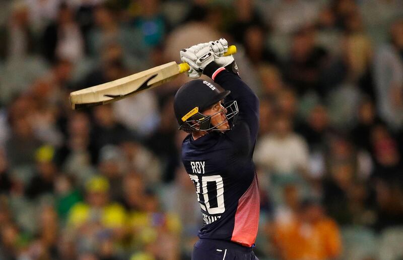 MELBOURNE, AUSTRALIA - JANUARY 14:  Jason Roy of England bats during game one of the One Day International Series between Australia and England at Melbourne Cricket Ground on January 14, 2018 in Melbourne, Australia.  (Photo by Scott Barbour/Getty Images)