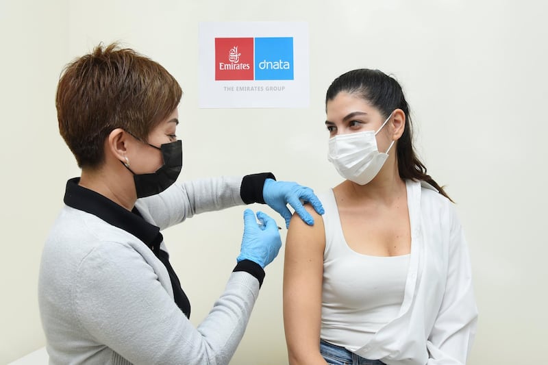 The Emirates Group launched a Covid-19 vaccination programme for staff in the UAE in January. Photo: The Emirates Group