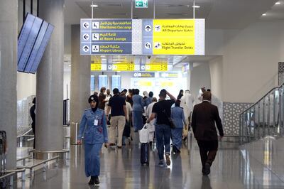 ABU DHABI, UNITED ARAB EMIRATES - - -  June 1, 2016 --- Passengers go through Abu Dhabi International Airport on Wednesday,  June 1, 2016.     ( DELORES JOHNSON / The National )  
ID: 78835
Reporter:  none
Section: BZ *** Local Caption ***  DJ-010616-BZ-STOCK-Etihad-78835-119.JPG DJ-010616-BZ-STOCK-Etihad-78835-119.JPGDJ-010616-BZ-STOCK-Etihad-78835-119.jpg