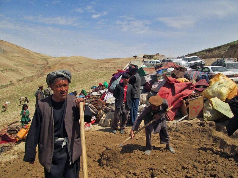 Hundreds of people camped out overnight in near freezing conditions, although some were given tents. Officials distributed food and water.