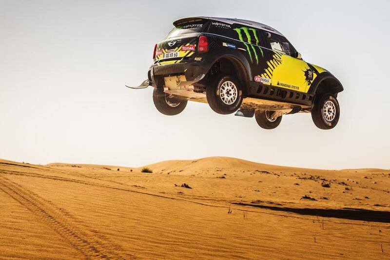 Expectations of a smooth ride and loads of suspension travel are dashed the first time that we hit a sand-dune jump at speed. The car launches all four wheels into the air, but awkwardly lands and tunnels down into the sand before exploding back out the other side in a cloud of dust.